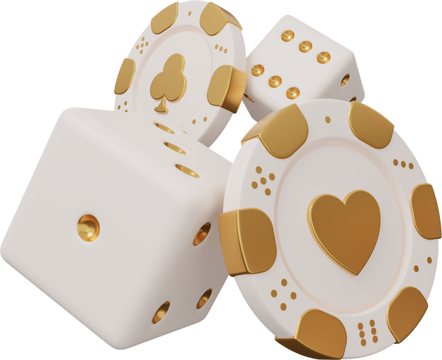 casino chip dice gold